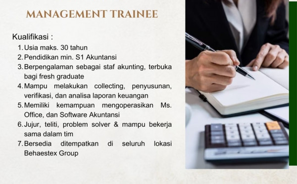 Lowongan Kerja Management Trainee